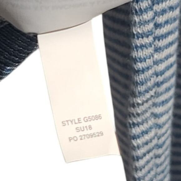 J. Crew Cotton Linen Crewneck Sweater Blue Heather Microstripe Size M - Picture 5 of 5